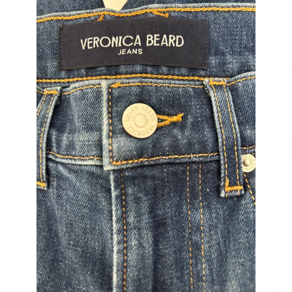 Veronica Beard Taylor High Rise Relaxed Wide Leg Jeans Blue 25